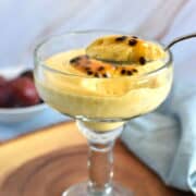 Passion fruit mousse in a glass