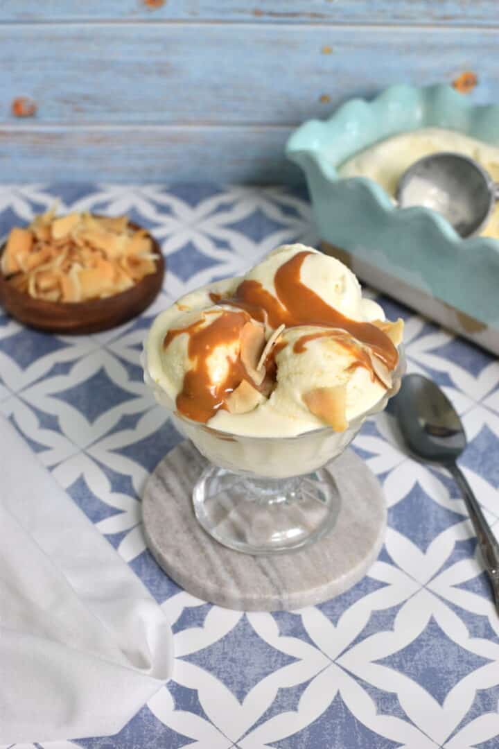 NoChurn Coconut Ice Cream (with Dulce de Leche) Simple Living Recipes