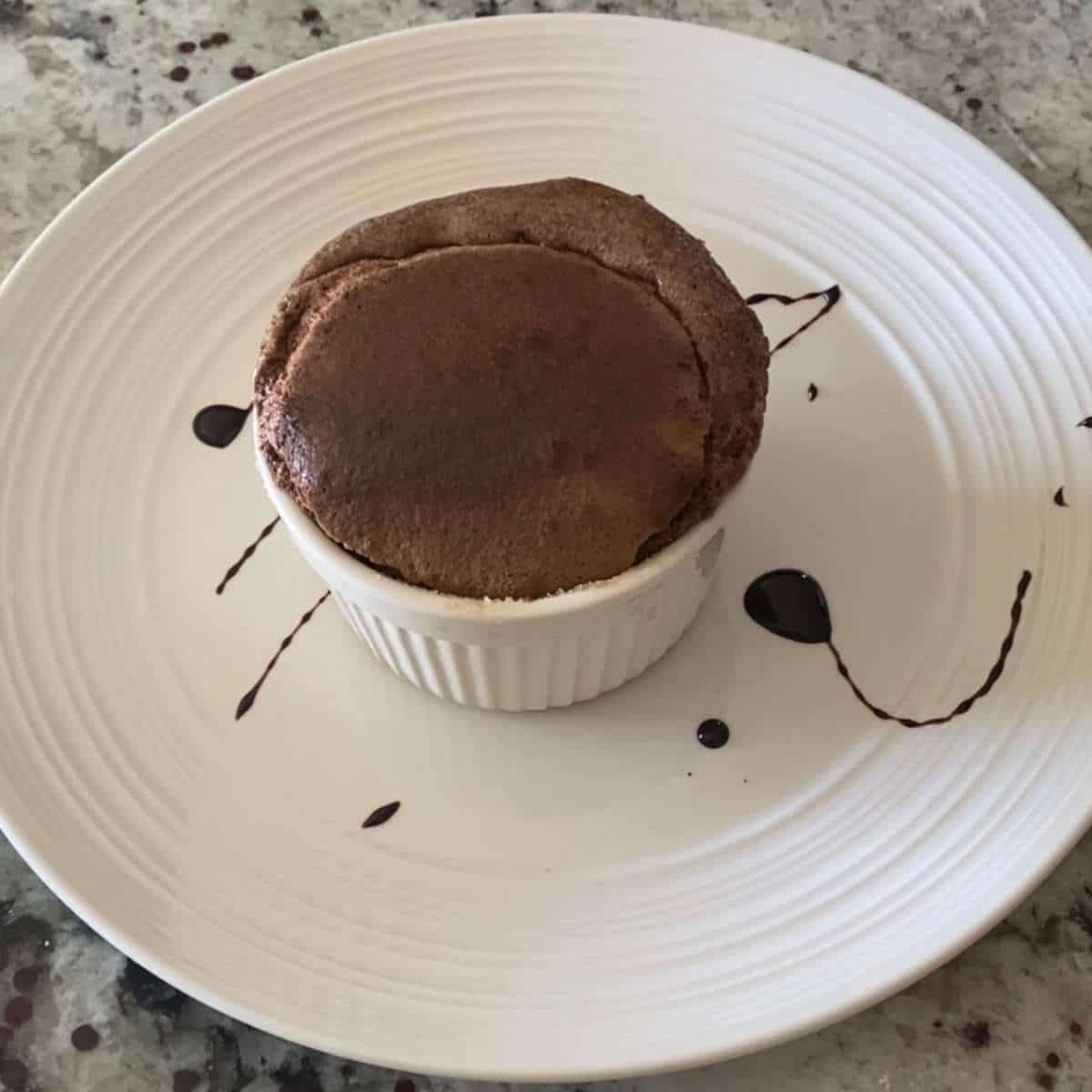 Baked molten chocolate souffle