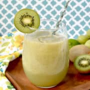 immune system booster smoothie made with kiwi, grape, lime and other healthy ingredients.